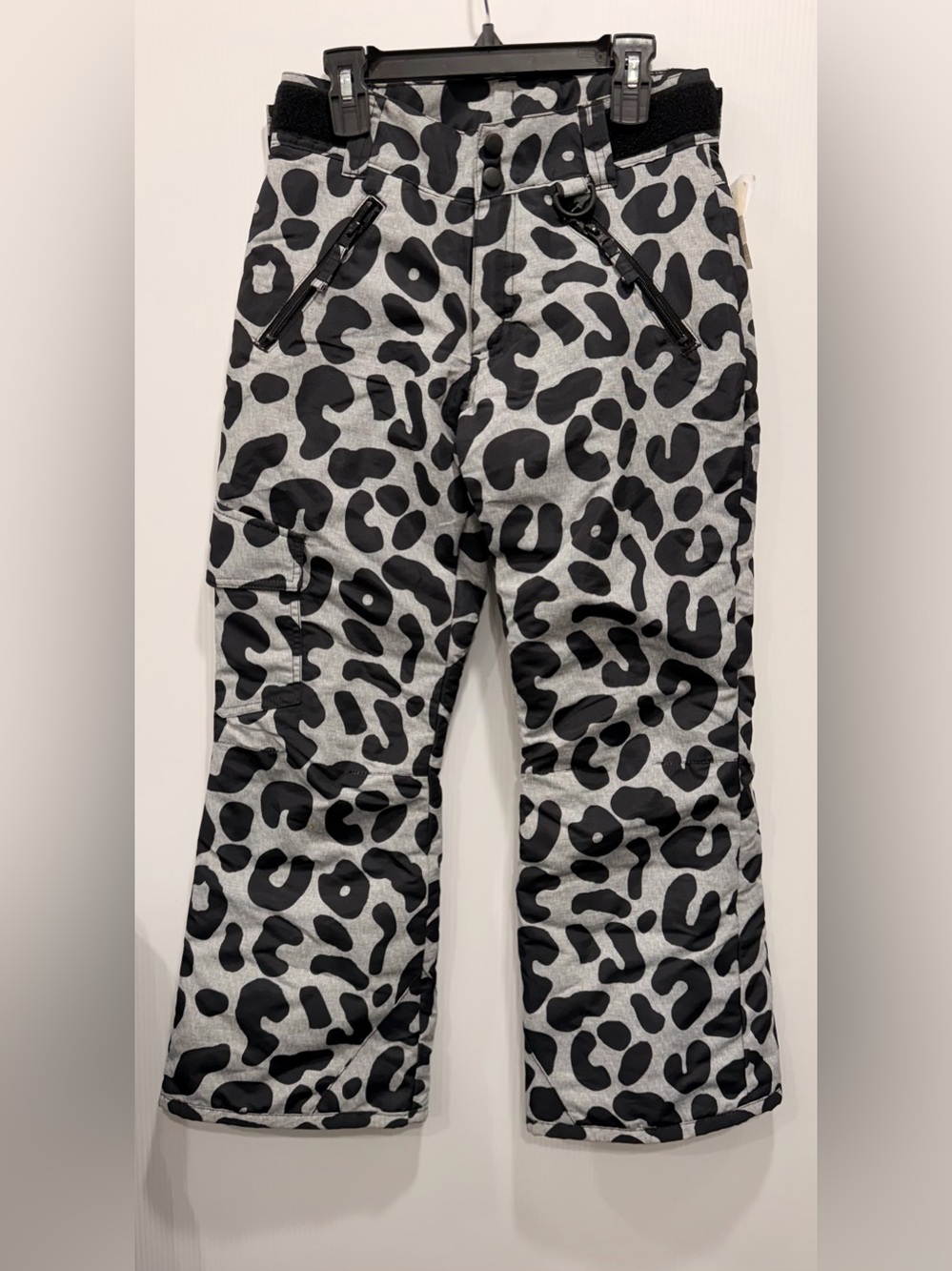 Women's Black & Gray Leopard-Print Jogger Pants